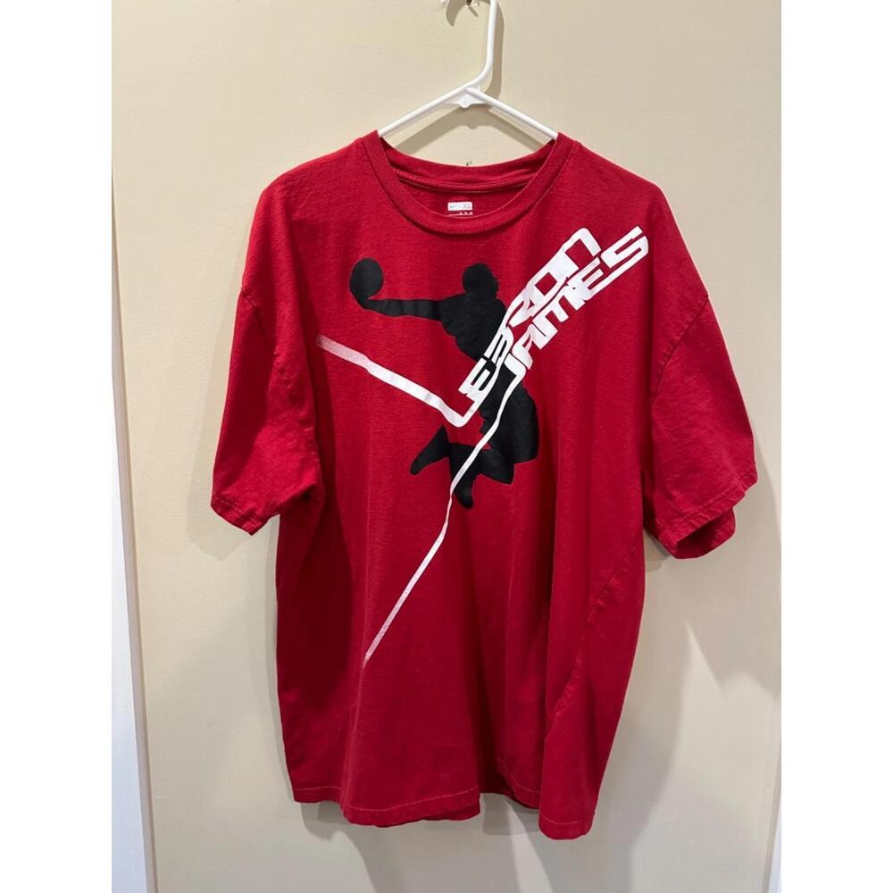 Lebron James Mens  Red Dri-Fit Cotton Tee Dunkman King James